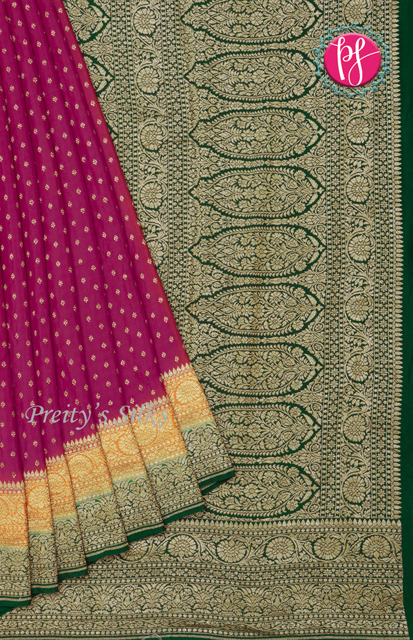 Pure Kaddi Banarasi Crepe Silk Saree-PF58573