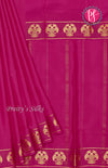 Pure Mysore Crepe Silk Saree-Gandaberunda Border