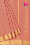 Pure Mysore Crepe Silk Saree -Coral-PA01328