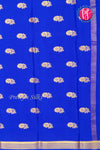 Pure Mysore Crepe Silk Saree-Royalblue- PF45479