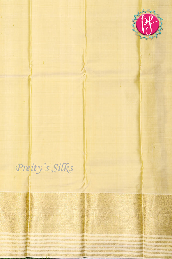 Pure Kanchipuram Silk Saree-Green And Creme-PF63080