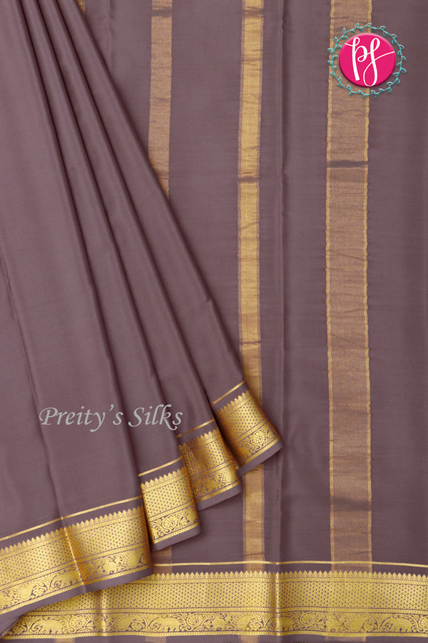 Pure Mysore Crepe Silk Saree -Dark mauve-PA01330