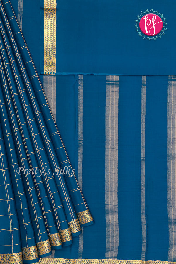 Pure Mysore Crepe Silk Saree All over CHECKS