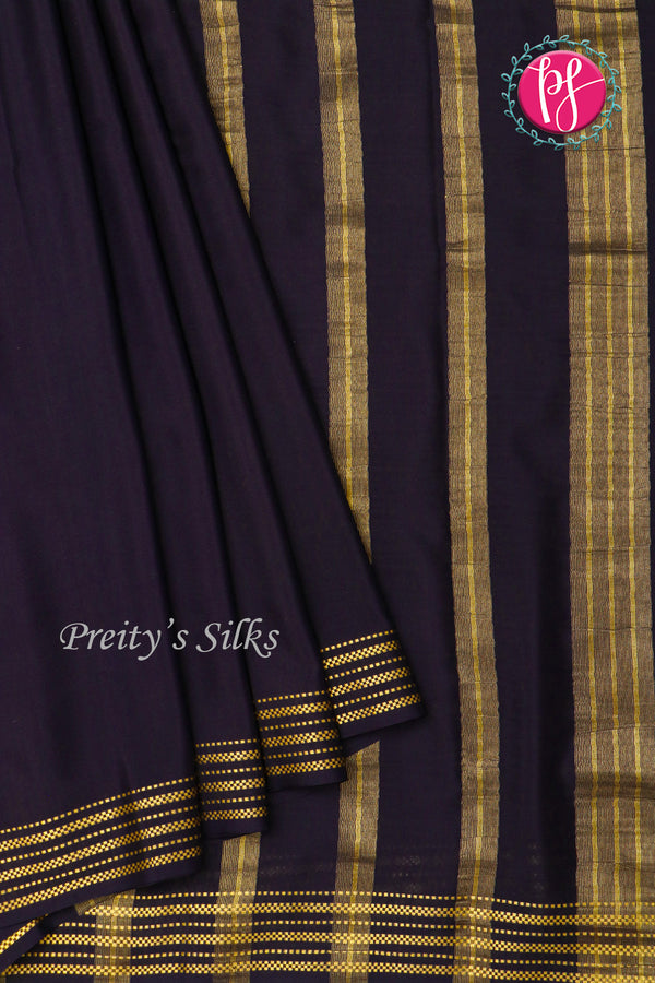 Pure Mysore Crepe Silk Saree -Black-PF84240