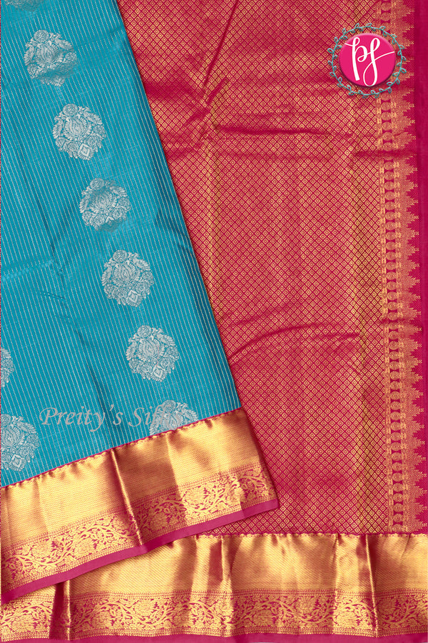 Semi Kanchipuram Silk Saree-PF77106