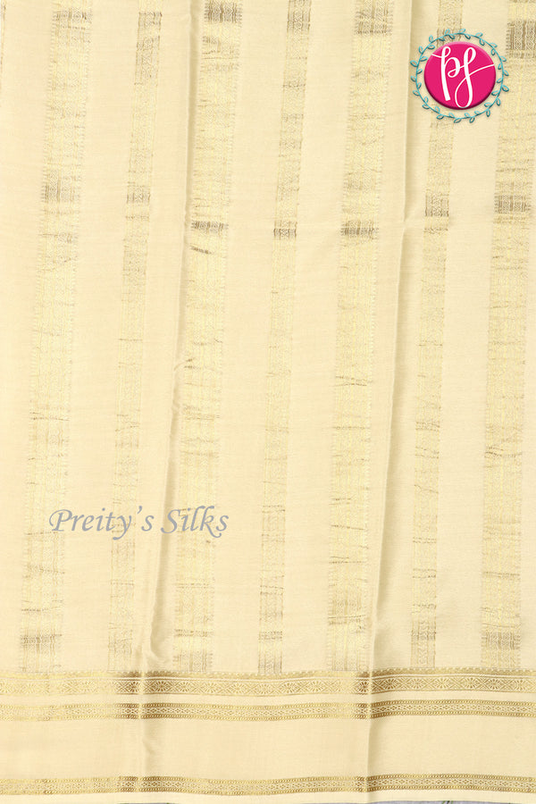 Pure Mysore Crepe Silk Saree With Bentex Border-PF80267