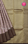 Half Pure Kanchipuram Silk Saree-Lilac With Dark Brown-PF30368