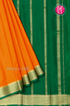 Pure Mysore Crepe Silk Saree-Orange And Green-PF82729