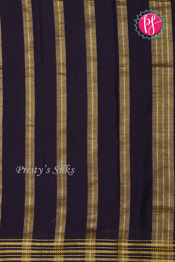 Pure Mysore Crepe Silk Saree -Black-PF84240