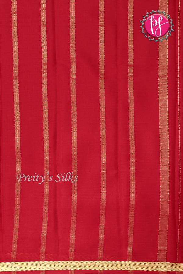 Pure Mysore Crepe Silk Saree -Red-PA03063
