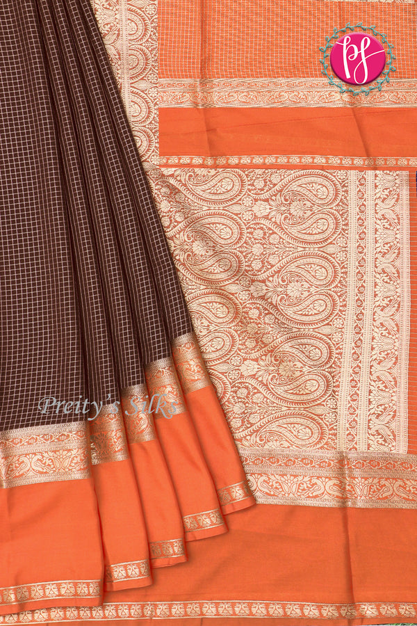 Semi Mysore Crepe Silk Saree-PF73245