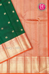 Pure Kanchipuram Silk Saree-Bottlegreen And Red-PF15528
