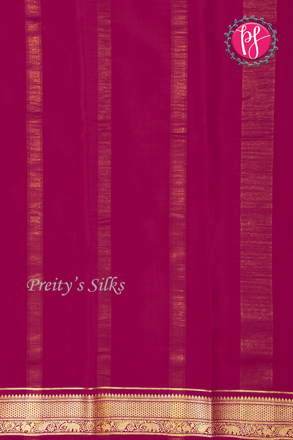 Pure Mysore Crepe Silk Saree -Mejentapink-PA01337