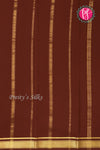 Pure Mysore Crepe Silk Saree -Rustorange And Brown-PA10650