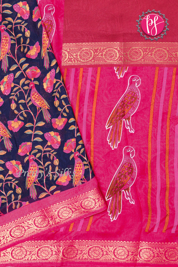 Semi Georgette Silk Saree-PF74538