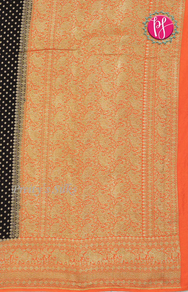 Pure Kaddi Banarasi Crepe Silk Saree-PF58574