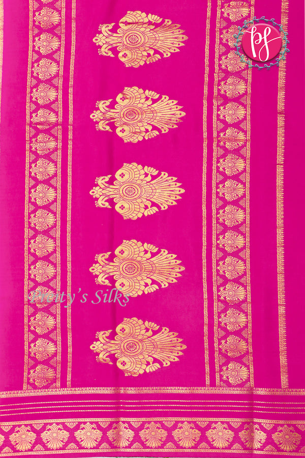 Pure Mysore Crepe Silk Saree -Onion pink And Mejentapink-PF86184
