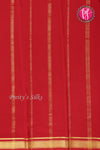 Pure Mysore Crepe Silk Saree -Bottle green And Red-PA10650