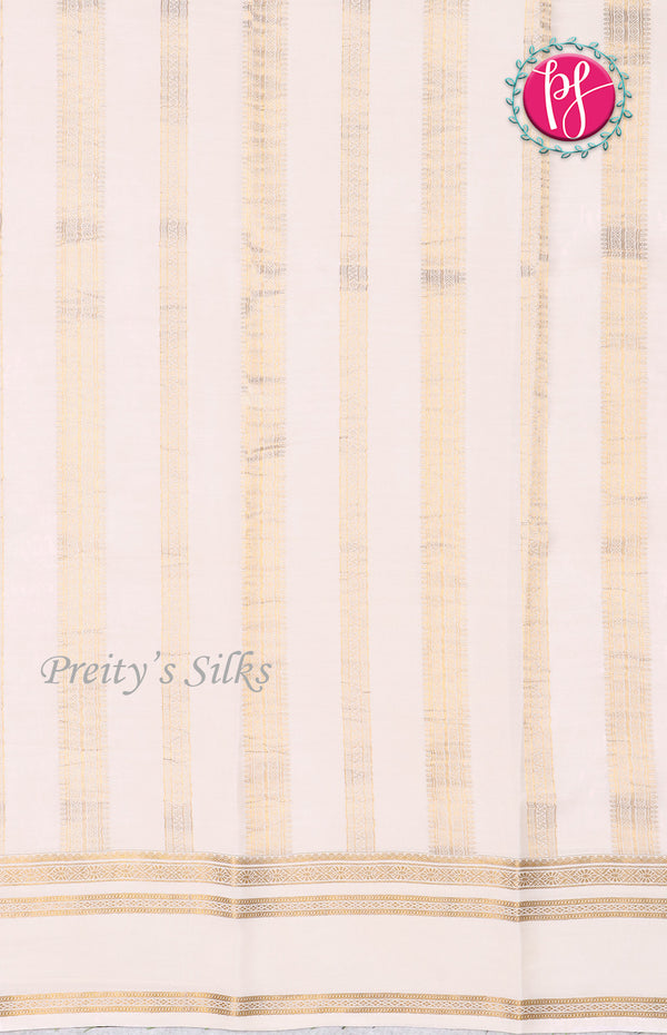 Pure Mysore Crepe Silk Saree With Bentex Border-PF80266