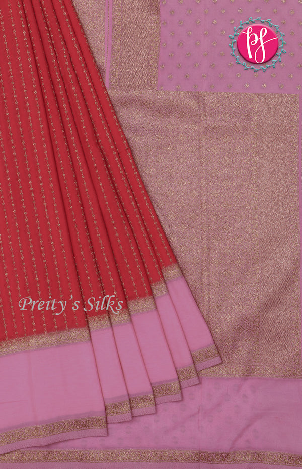 Semi Banarasi Georgette Silk Saree-PF71675