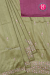 Semi Tussar silk saree with Embroidery work-PF71757