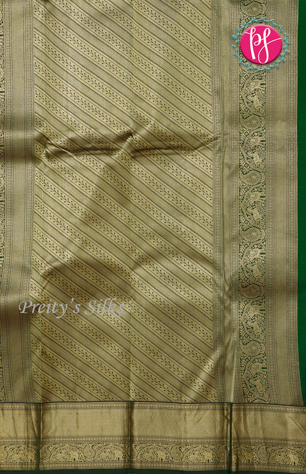 Pure Kanchipuram Brocade Silk Saree-Green-PF55431