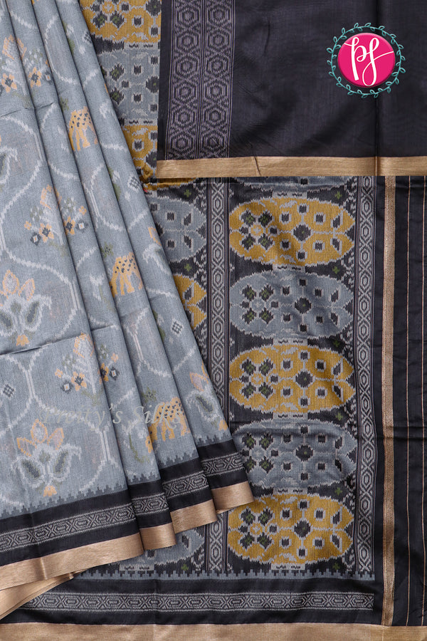 Semi Tussar Silk with Patola design Saree -PF71150