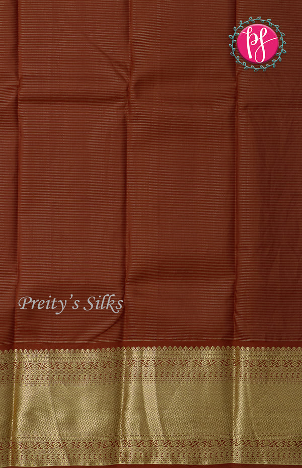 Pure Kanchipuram Silk Saree -Light Blue And Marron-PF63071