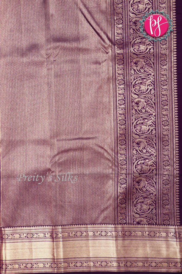 Pure Brocade Kanchipuram Silk Saree-Cyan-Blue-PF83491