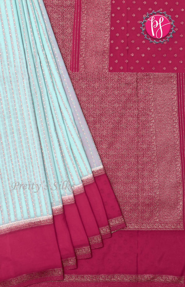 Semi Banarasi Georgette Silk Saree-PF71675