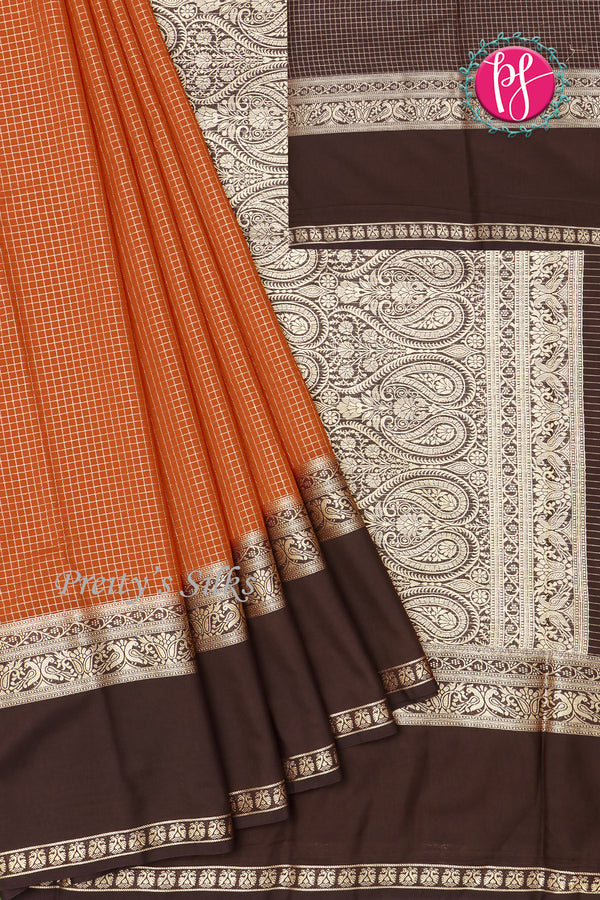 Semi Mysore Crepe Silk Saree-PF73245