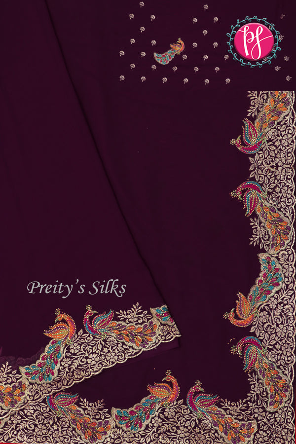 Semi Chiffon Cilk Saree-PF71480