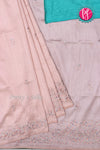 Semi Tussar silk saree with Embroidery work-PF71757