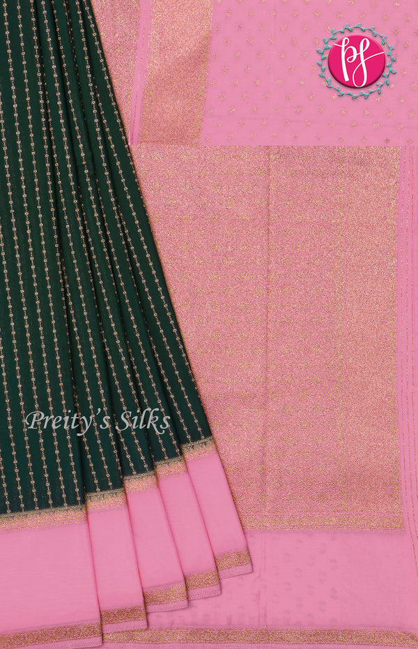 Semi Banarasi Georgette Silk Saree-PF71675