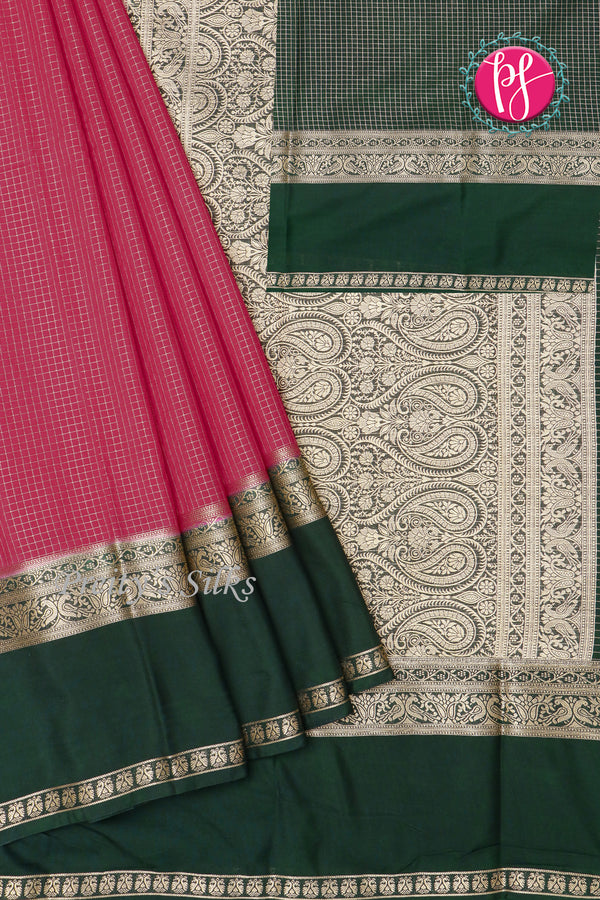 Semi Mysore Crepe Silk Saree-PF73245