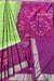 Semi Pochampally Soft Silk Saree-PF44609 - Parrot Green with Magenta Pink