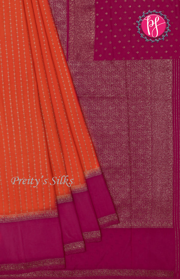 Semi Banarasi Georgette Silk Saree-PF71675
