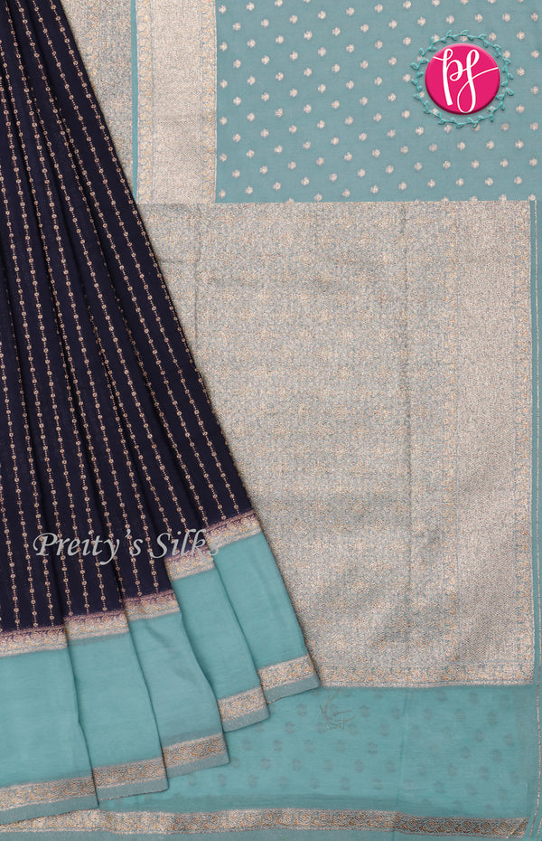 Semi Banarasi Georgette Silk Saree-PF71675