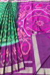 Semi Pochampally Soft Silk Saree -PF44595 - Bottle Green with Magenta Pink