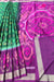 Semi Pochampally Soft Silk Saree -PF44595 - Bottle Green with Magenta Pink