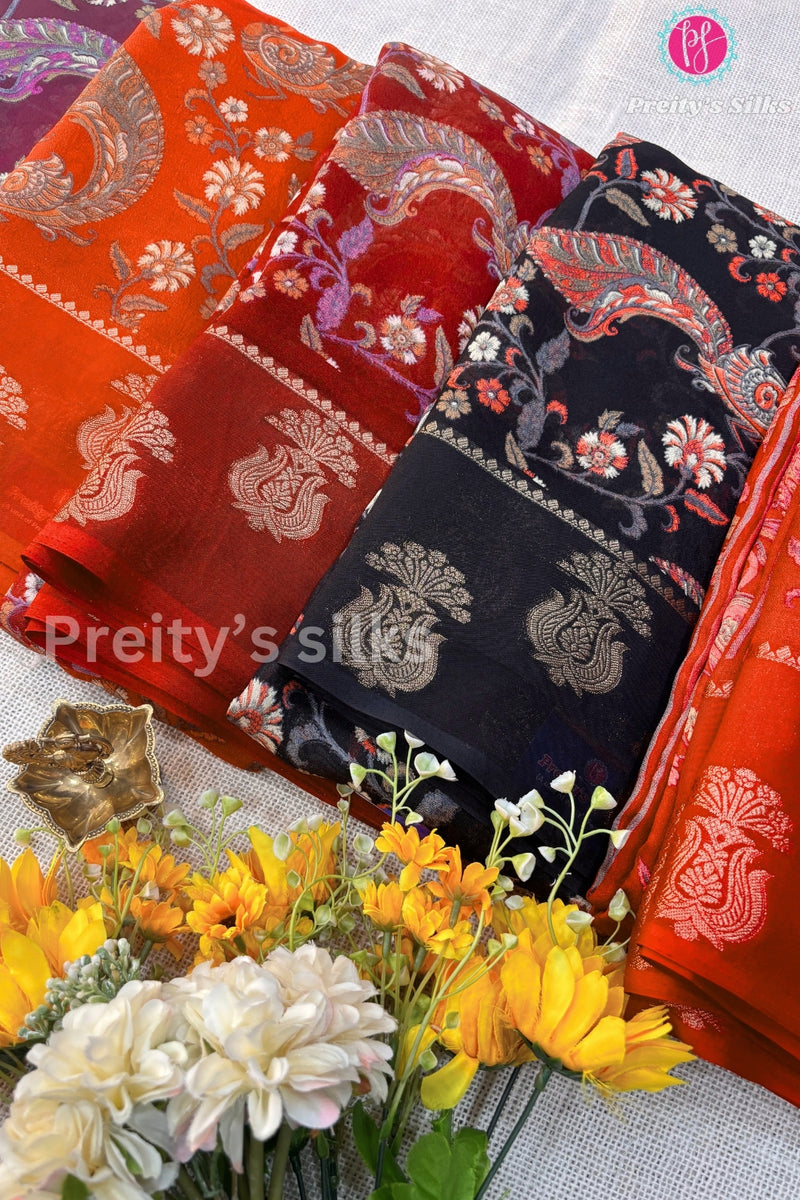 Semi Printed Silk Saree