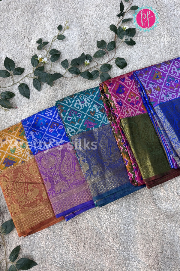 Semi Ikkat Pochampally Silk Saree-PF86489