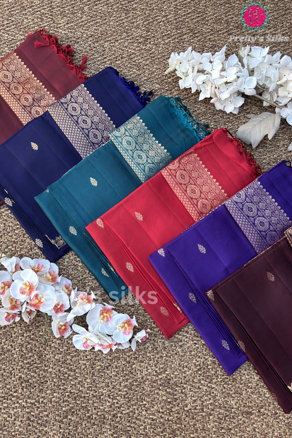 Half Pure Kanchipuram Soft Silk Saree-PF63251