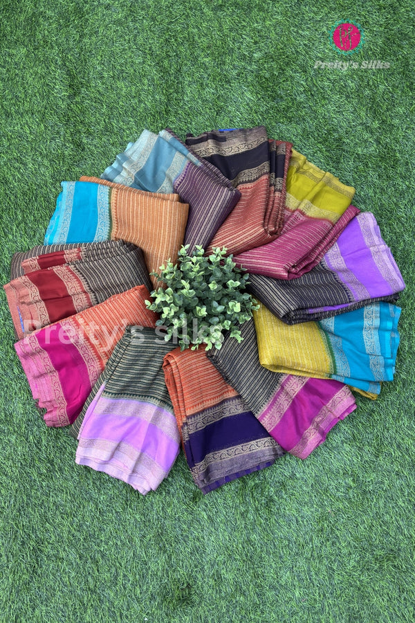 Semi Banarasi Georgette Silk Saree-PA01761