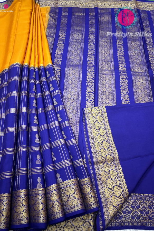 Pure Mysore Crepe Silk Saree WITH JUMKA MOFFITS