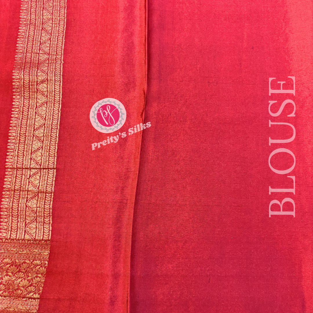 Pure Banarasi crepe silk -Marronish Red -PY75789