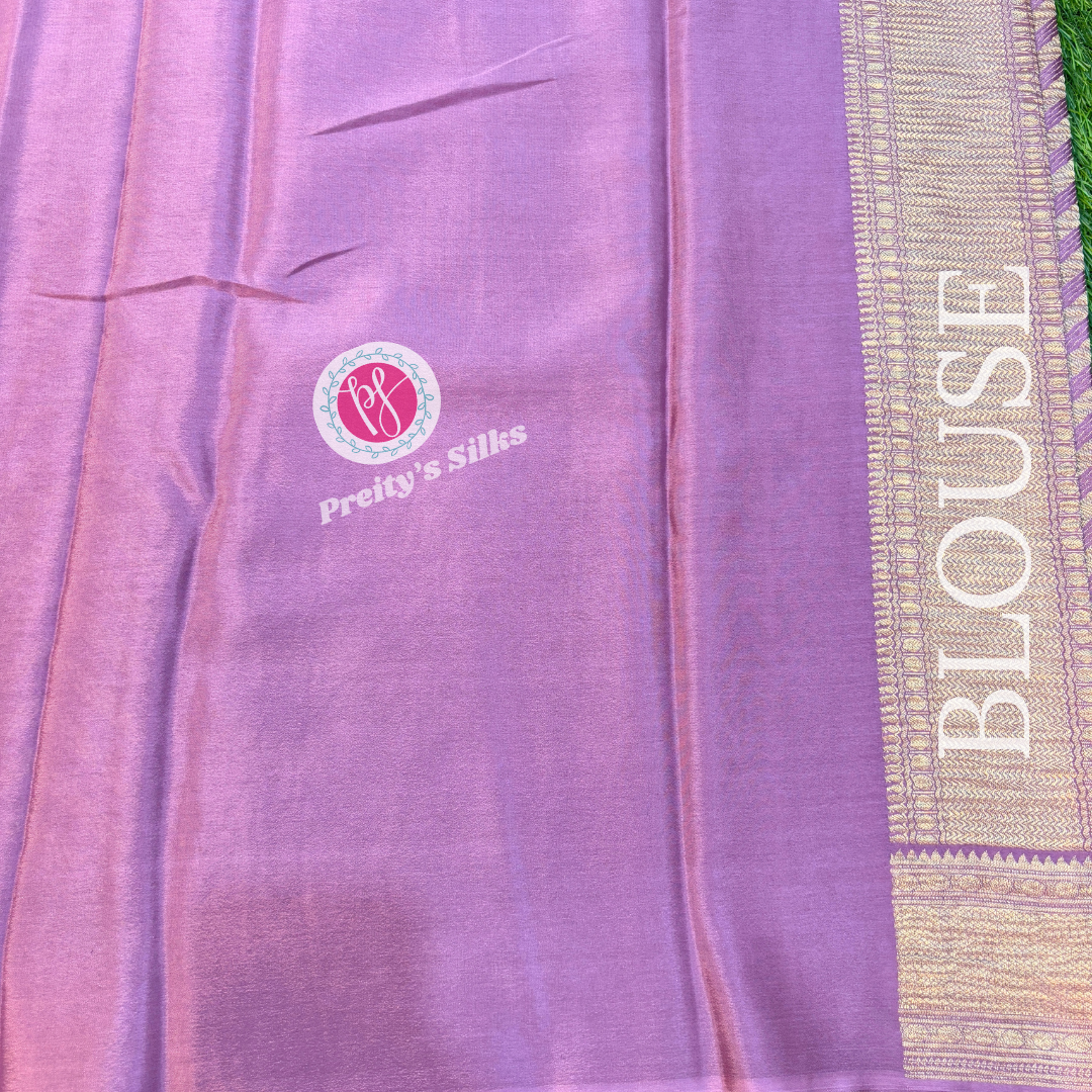 Pure Banarasi Crepe Silk-Lavender -PY68601