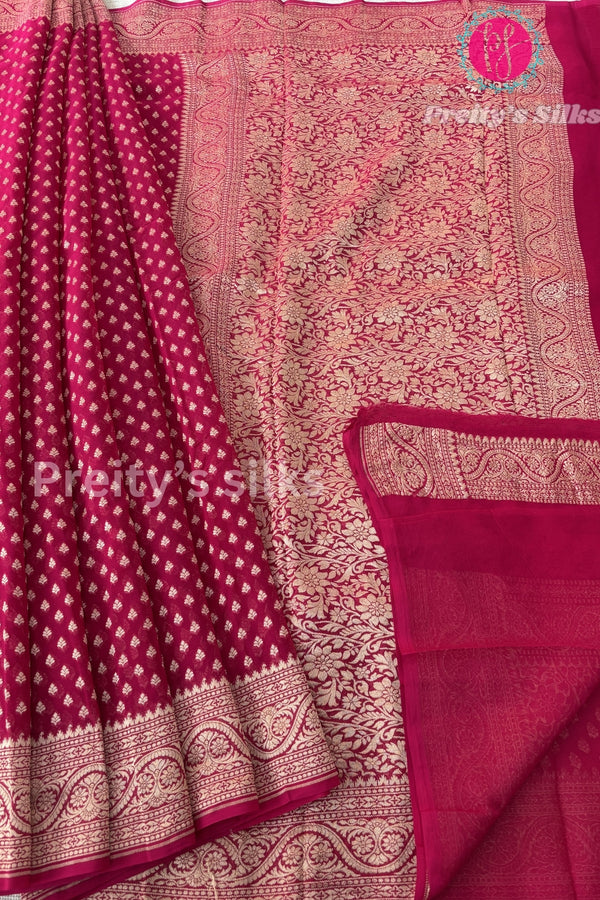 PURE KADDI BANARASI GEORGETTE SILK SAREE