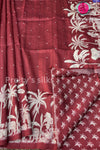 Semi Tussar Silk with mirror work and Appliqué Work Silk Saree- PF32426