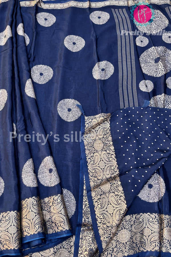 Semi Wrinkle Crepe Silk Saree- PF81997